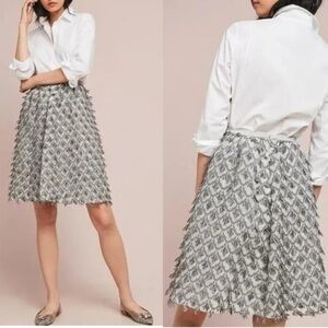 Anthropologie Sundays in Brooklyn Textured Shine A-Line Skirt in Champagne NWT